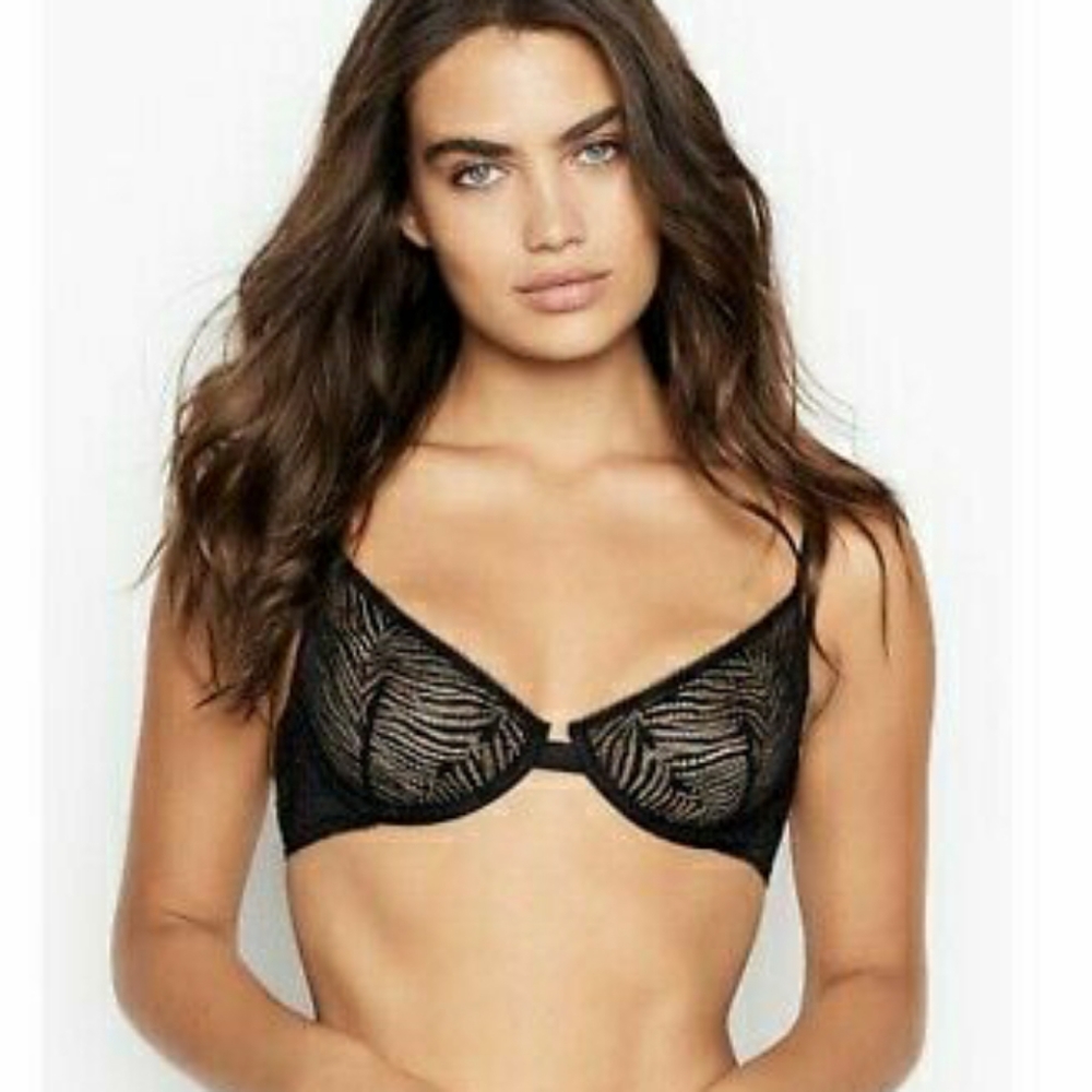 Victoria Secret Unlined Zebra Lace Demi Bra
